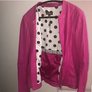 Danier Fuschia Pink Leather Jacket